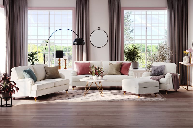 Howard Lyx 4-sits Soffa i Bouclé - Vit - Products - Möbler - Soffa - Howardsoffa