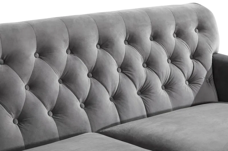 Howard Riviera 3-sits Sammetssoffa - Ljusgrå - Products - Möbler - Soffa - 3 sits soffa
