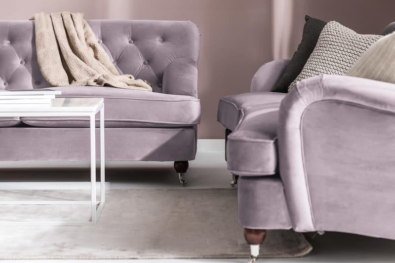 Howard Riviera 3-sits Svängd Sammetssoffa - Lila - Products - Möbler - Soffa - 3 sits soffa