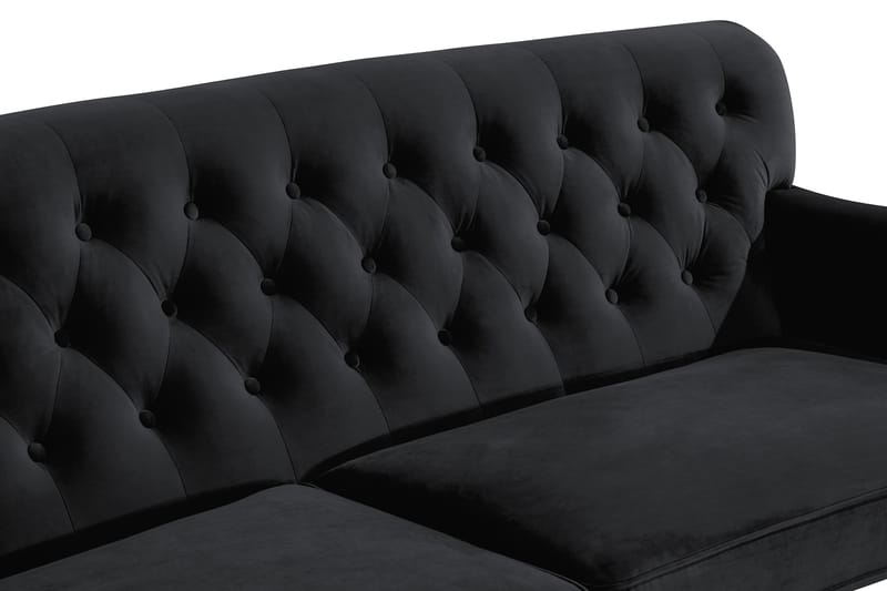 Howard Riviera 3-sits Svängd Sammetssoffa - Svart - Products - Möbler - Soffa - 3 sits soffa