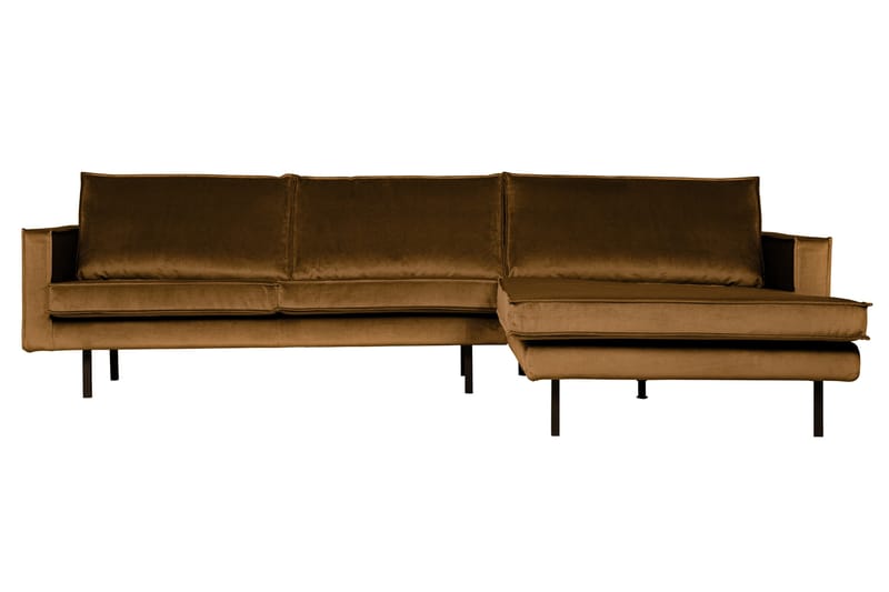 Lissbon Divansoffa Höger - Honungsgul - Products - Möbler - Soffa - Sammetssoffa