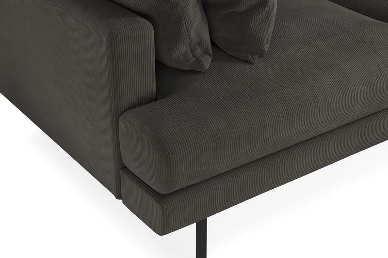 Menard 3-sits Djup Manchestersoffa - Mörkgrå - Products - Möbler - Soffa - 3 sits soffa
