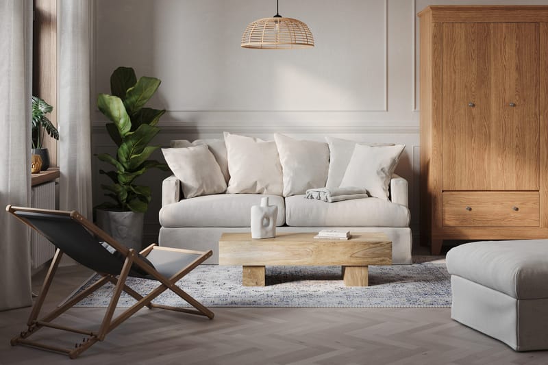 Menard 3-sits Djup Tygsoffa - Beige - Products - Möbler - Soffa - 3 sits soffa
