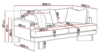 Menard 3-sits Djup Tygsoffa - Brun - Products - Möbler - Soffa - 3 sits soffa