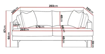 Menard 3-sits Djup Tygsoffa - Brun - Products - Möbler - Soffa - 3 sits soffa