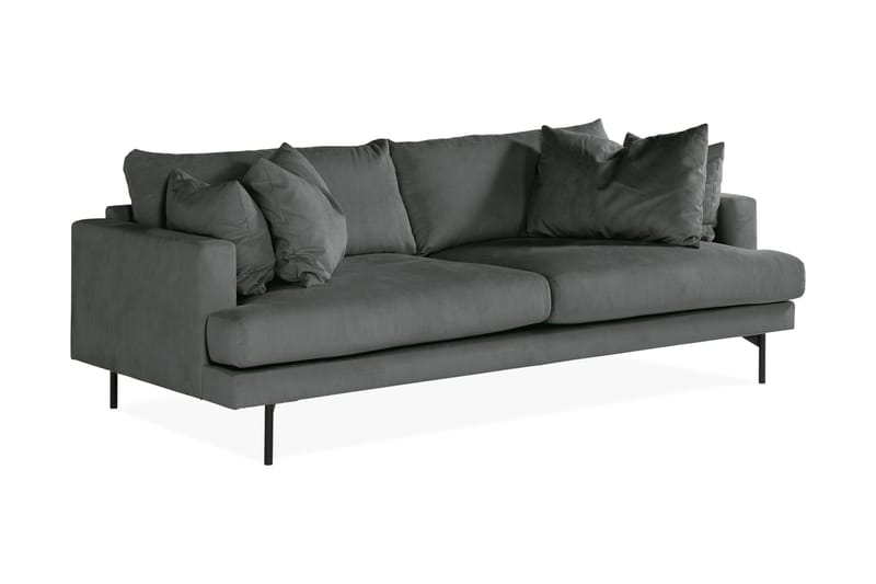 Menard 4-sits Djup Manchestersoffa - Grå - Products - Möbler - Soffa - 4 sits soffa