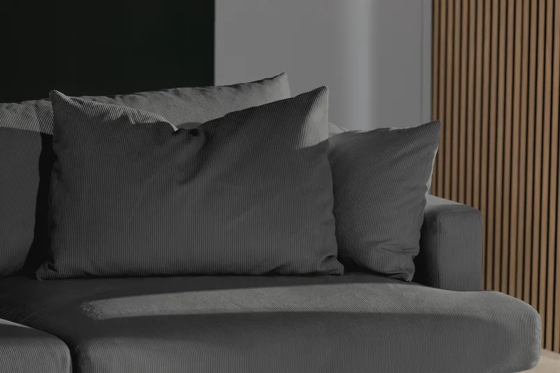Menard 4-sits Djup Manchestersoffa - Grå - Products - Möbler - Soffa - 4 sits soffa