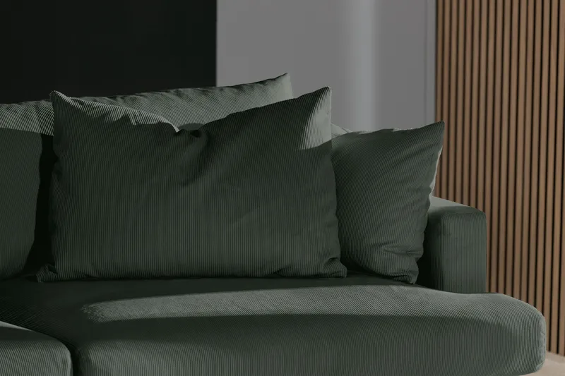Menard 4-sits Djup Manchestersoffa - Grön - Products - Möbler - Soffa - 4 sits soffa