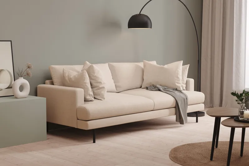 Menard 4-sits Djup Tygsoffa - Beige - Products - Möbler - Soffa - 4 sits soffa