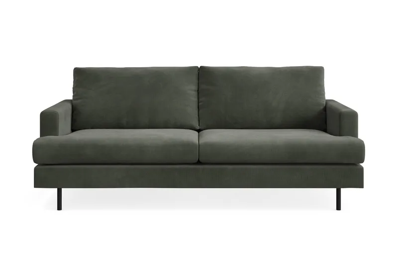 Menard Compact 3-sits Manchestersoffa, Mörkgrön