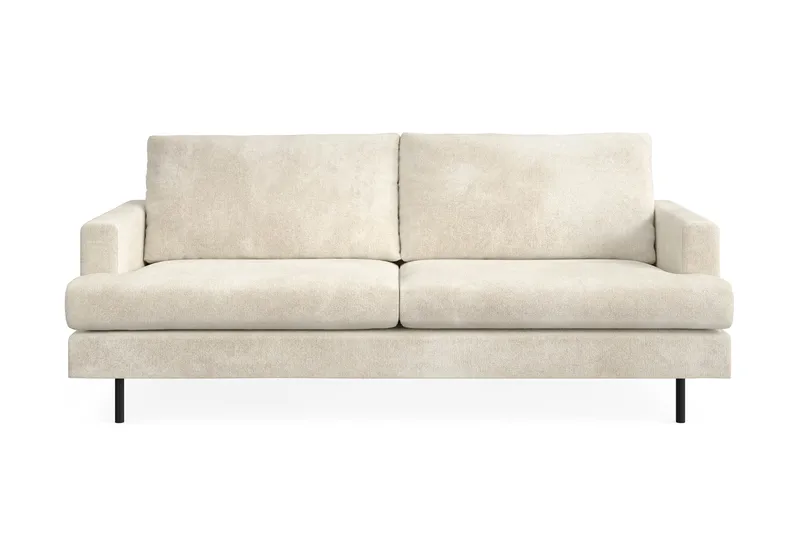 Menard Compact 3-sits Sammetssoffa, Krämvit