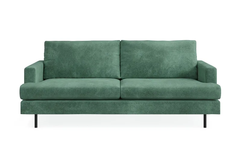 Menard Compact 3-sits Sammetssoffa, Mörkgrön