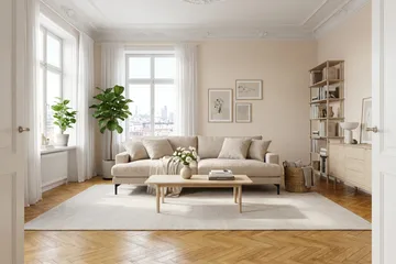 Menard Premium 4-sits Djup Soffa i Tyg - Beige - Products - Möbler - Soffa - 4 sits soffa