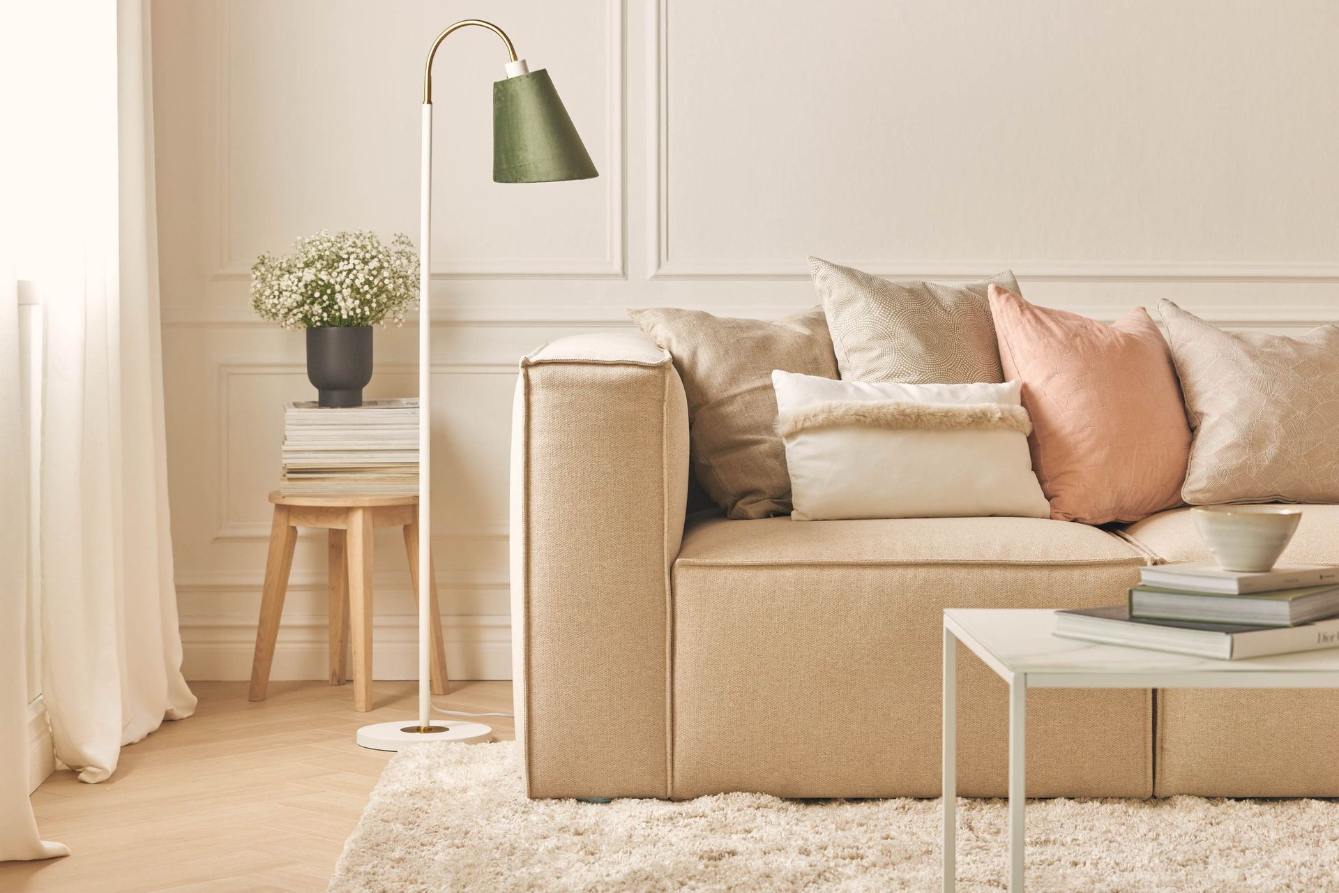 Cubo 1-sits Högermodul i Tyg 108 cm bred - Beige - Products - Möbler - Soffa - Modulsoffa - Övriga moduler till modulsoffa