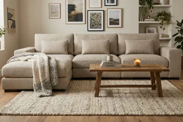 Dubai Mittmodul i Tyg Extra Djup - Beige/Grå - Products - Möbler - Soffa - Modulsoffa - Mittmodul