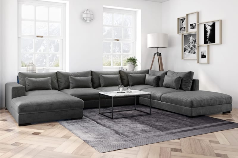 Dubai Mittmodul Sammet - Mörkgrå - Products - Möbler - Soffa - Modulsoffa - Mittmodul