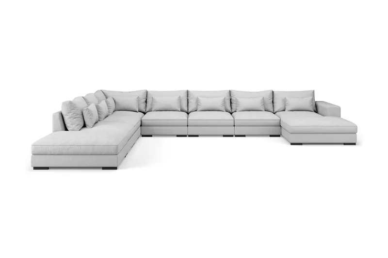Dubai U-modulsoffa Large med Divan Höger Extra Djup - Ljusgrå - Products - Möbler - Soffa - Modulsoffa - Komplett modulsoffa