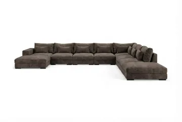 Dubai U-modulsoffa Large med Divan Vänster Extra Djup i Chenille