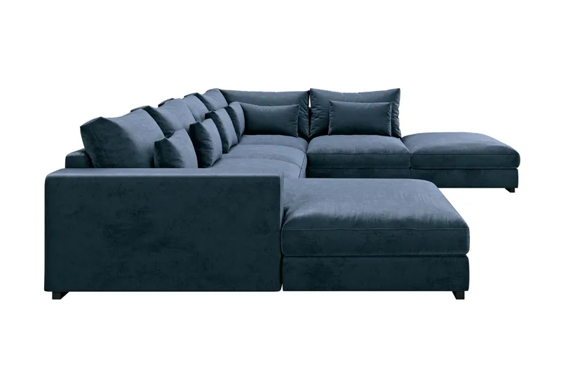 Dubai U-modulsoffa med Divan Vänster Sammet - Blå - Products - Möbler - Soffa - Modulsoffa - Komplett modulsoffa