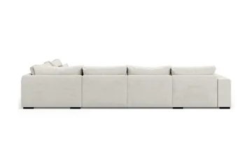 Dubai U-modulsoffa med Divan Vänster Sammet Extra Djup - Vit - Products - Möbler - Soffa - Modulsoffa - Komplett modulsoffa