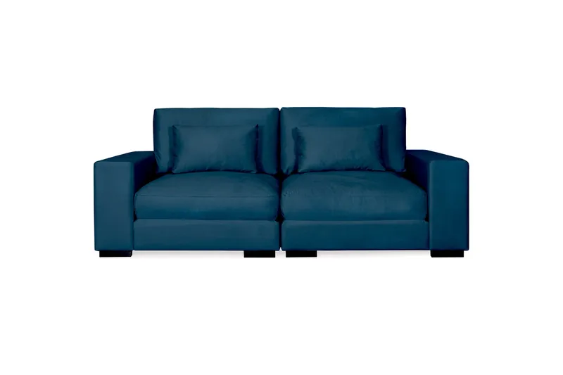 Dubai 2-sits soffa sammet Extra Djup - Blå - Products - Möbler - Soffa - Modulsoffa - Komplett modulsoffa