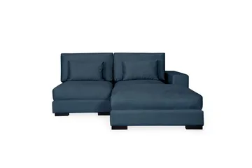 Dubai Divansoffa Höger Sammet Extra Djup - Blå - Products - Möbler - Soffa - Modulsoffa - Komplett modulsoffa