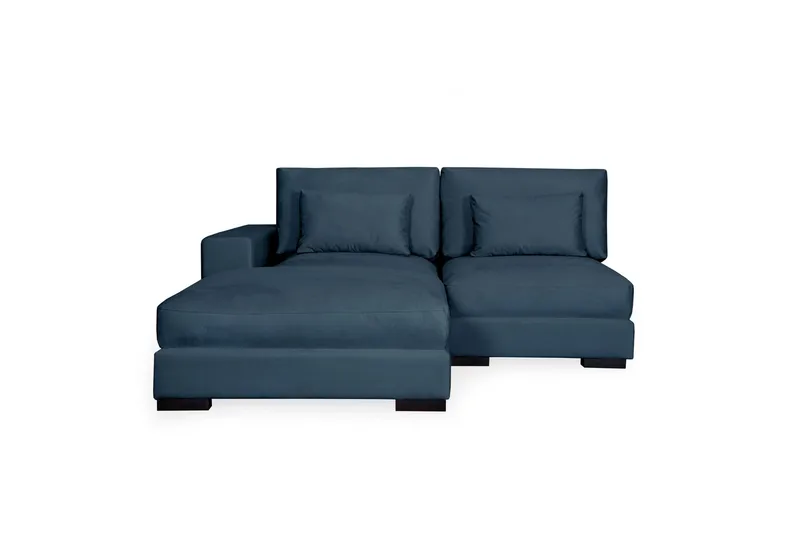Dubai Divansoffa Vänster Sammet Extra Djup - Blå - Products - Möbler - Soffa - Modulsoffa - Komplett modulsoffa
