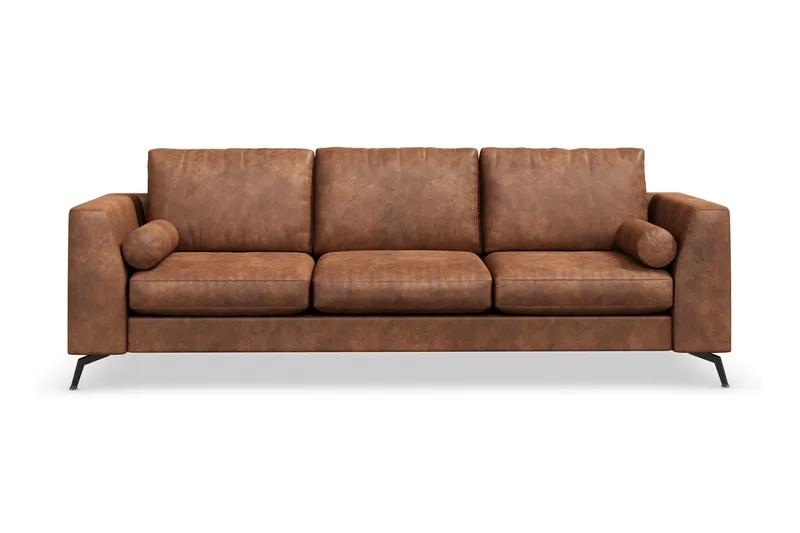 Ocean Lyx 3-sits Soffa i Konstläder, Brun