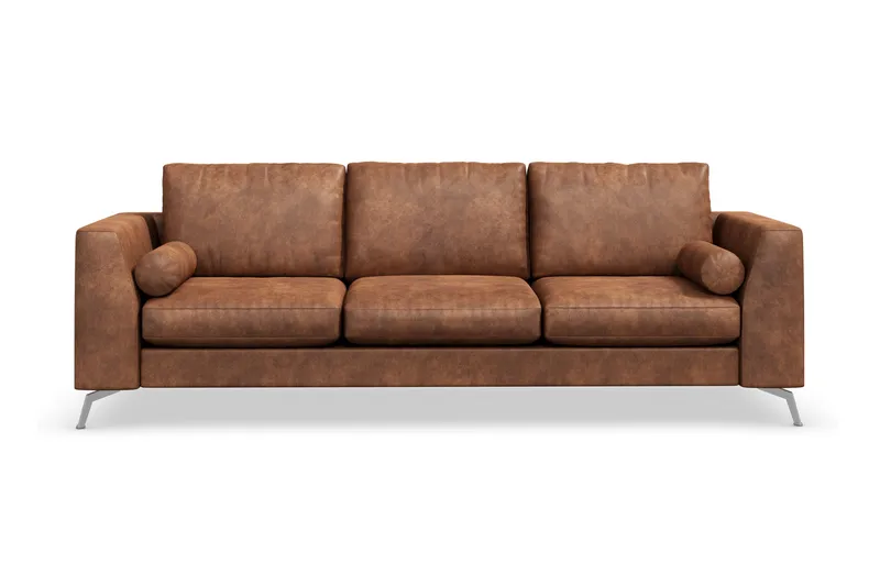 Ocean Lyx 3-sits Soffa i Konstläder, Brun