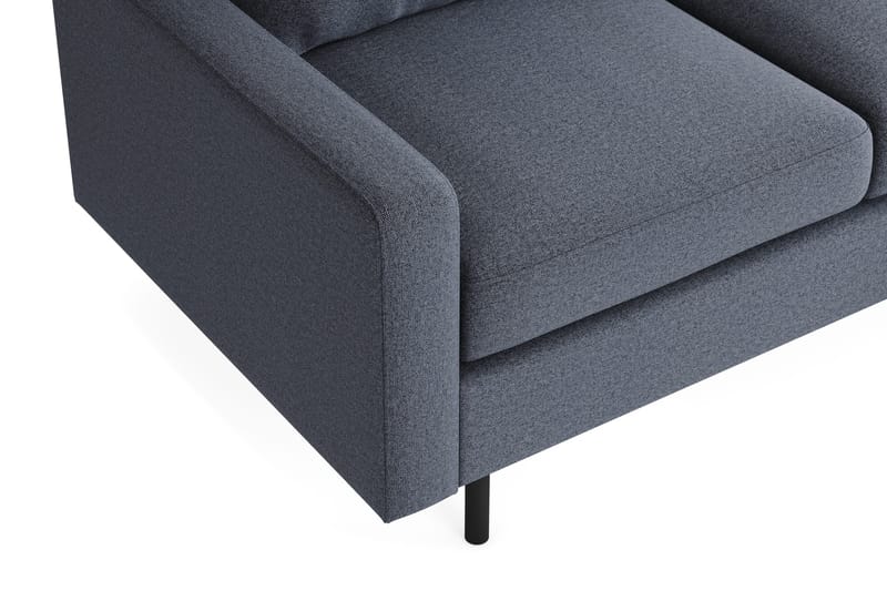 Peppe Soffgrupp 3-sits Vändbar L-formad Divansoffa + Fåtölj + Fotpall i Tyg - Mörkgrå - Products - Möbler - Soffa - Soffgrupp