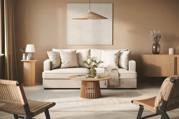 Rossita 3-sits Djup Tygsoffa - Beige - Products - Möbler - Soffa - 3 sits soffa