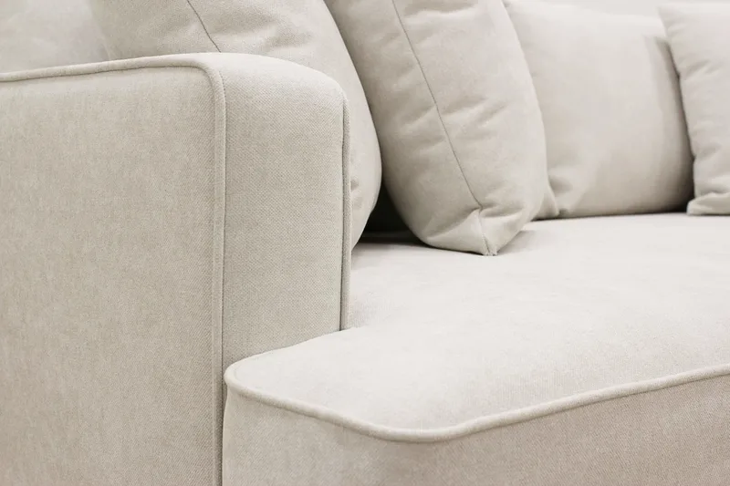 Rossita 3-sits Djup Tygsoffa med hel dyna - Beige - Products - Möbler - Soffa - 3 sits soffa