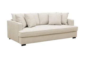 Rossita 3-sits Djup Tygsoffa med hel dyna - Beige - Products - Möbler - Soffa - 3 sits soffa