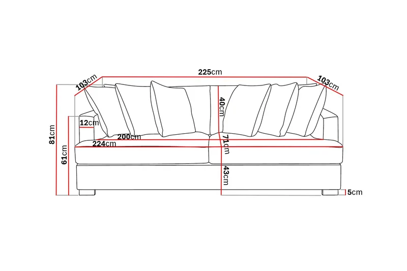 Rossita 4-sits Djup Soffa i Manchester - Offwhite - Products - Möbler - Soffa - Sammetssoffa