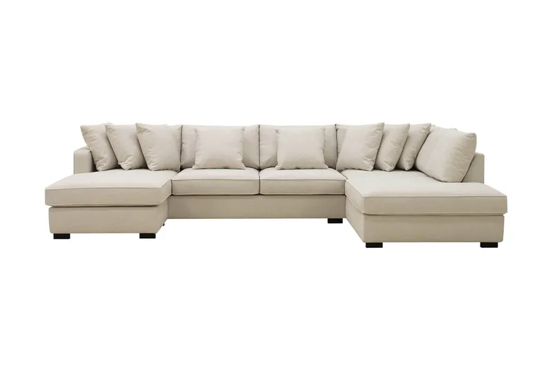 Rossita 5-sits Högervänd U-formad Djup Soffa med Divan och Schäslong i Tyg