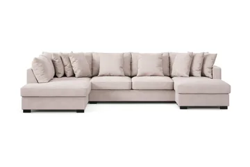 Rossita 5-sits Vänstervänd U-formad Djup Soffa med Divan och Schäslong i Sammet