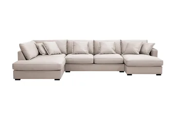 Rossita Lyx 5-sits Högervänd U-formad Extra djup Soffa med Divan och Schäslong i Sammet