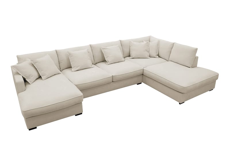 Rossita Lyx 5-sits Högervänd U-formad Extra djup Soffa med Divan och Schäslong i Tyg - Beige - Products - Möbler - Soffa - U-soffa