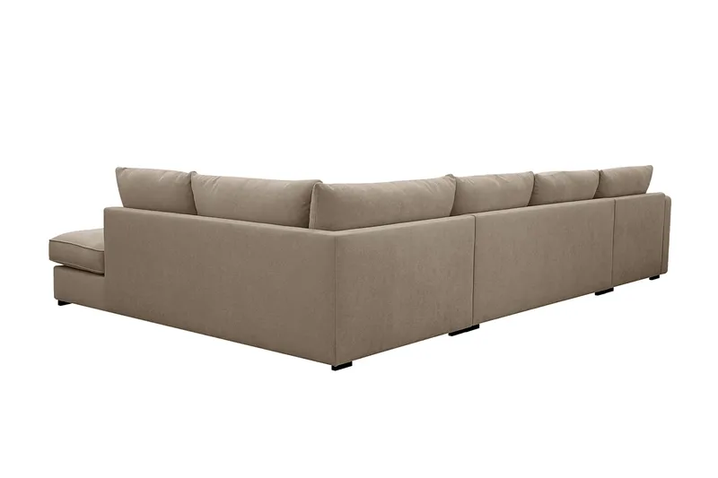 Rossita Lyx 5-sits Högervänd U-formad Extra djup Soffa med Divan och Schäslong i Tyg - Brun - Products - Möbler - Soffa - U-soffa
