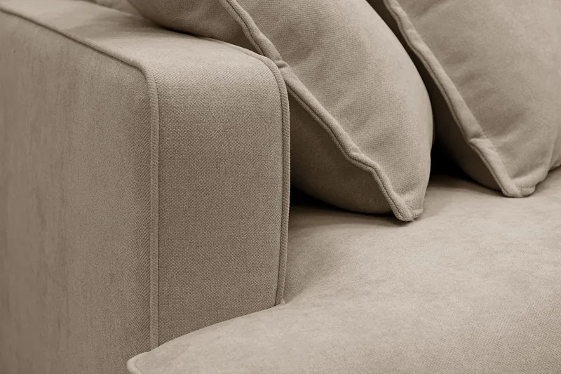 Rossita Lyx 5-sits Högervänd U-formad Extra djup Soffa med Divan och Schäslong i Tyg - Brun - Products - Möbler - Soffa - U-soffa