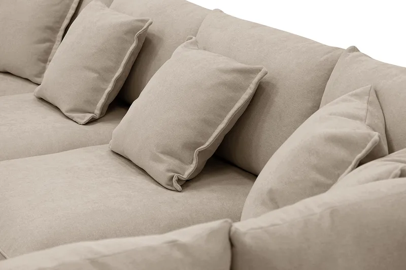 Rossita Lyx 5-sits Högervänd U-formad Extra djup Soffa med Divan och Schäslong i Tyg - Brun - Products - Möbler - Soffa - U-soffa
