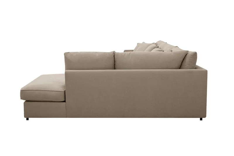 Rossita Lyx 5-sits Högervänd U-formad Extra djup Soffa med Divan och Schäslong i Tyg - Brun - Products - Möbler - Soffa - U-soffa