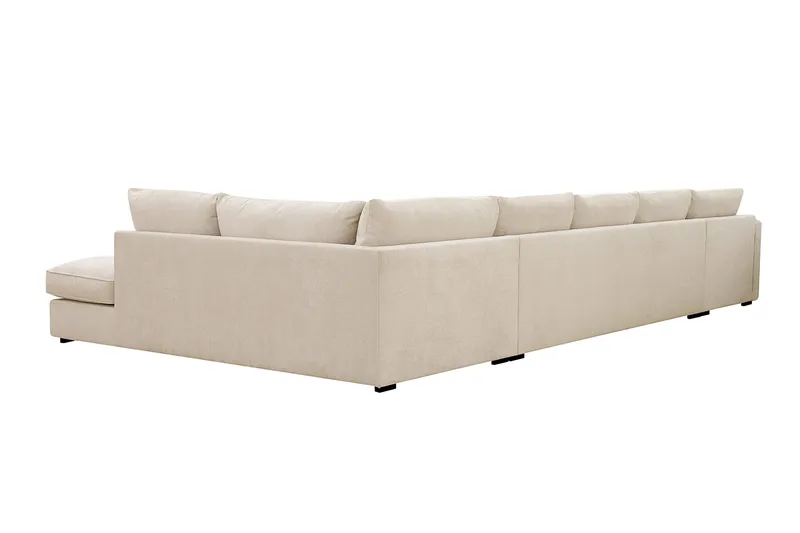 Rossita Lyx 6-sits Högervänd U-formad Extra djup Soffa med Divan och Schäslong i Chenille - Beige - Products - Möbler - Soffa - U-soffa