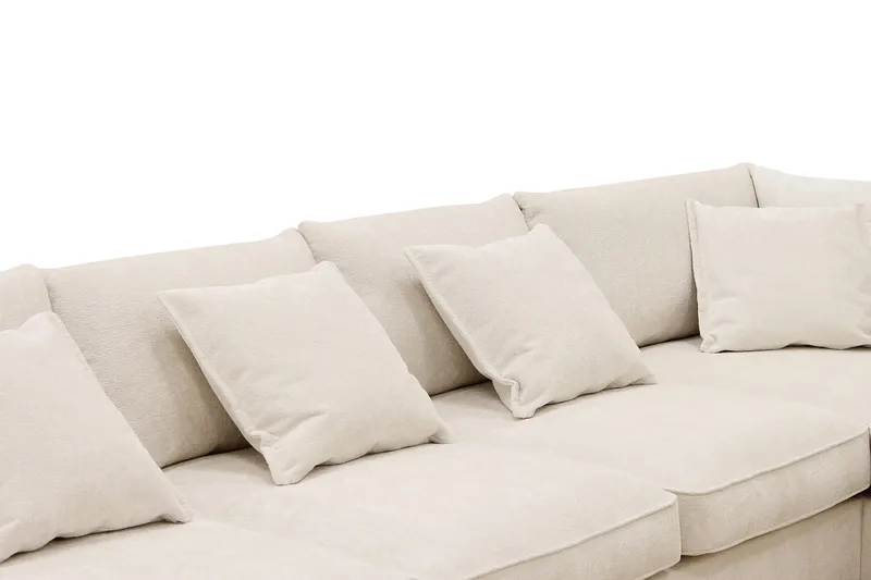 Rossita Lyx 6-sits Högervänd U-formad Extra djup Soffa med Divan och Schäslong i Chenille - Beige - Products - Möbler - Soffa - U-soffa