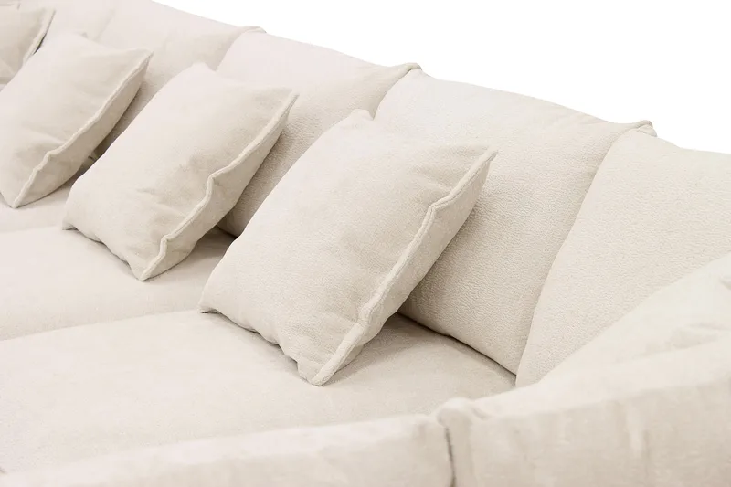 Rossita Lyx 6-sits Högervänd U-formad Extra djup Soffa med Divan och Schäslong i Chenille - Beige - Products - Möbler - Soffa - U-soffa