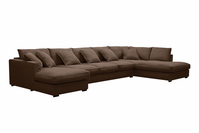 Rossita Lyx 6-sits Högervänd U-formad Extra djup Soffa med Divan och Schäslong i Manchester - Mörkbrun - Products - Möbler - Soffa - U-soffa