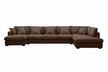 Rossita Lyx 6-sits Högervänd U-formad Extra djup Soffa med Divan och Schäslong i Manchester, Mörkbrun
