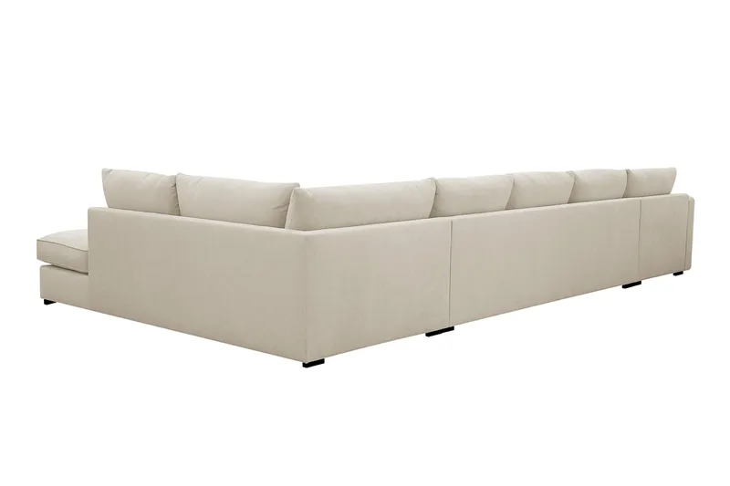 Rossita Lyx 6-sits Högervänd U-formad Extra djup Soffa med Divan och Schäslong i Tyg - Beige - Products - Möbler - Soffa - U-soffa