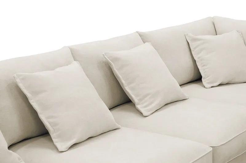 Rossita Lyx 6-sits Högervänd U-formad Extra djup Soffa med Divan och Schäslong i Tyg - Beige - Products - Möbler - Soffa - U-soffa