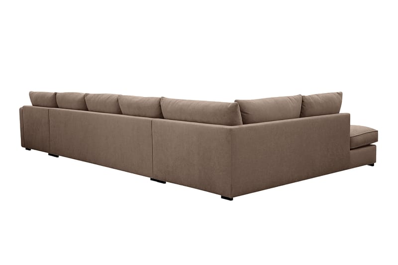 Rossita Lyx 6-sits Högervänd U-formad Extra djup Soffa med Divan och Schäslong i Tyg - Mörkbrun - Products - Möbler - Soffa - U-soffa